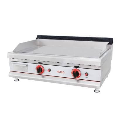 astro Plancha Gaz Professionnelle Acier 80 x 61cm(Argent/Rouge)