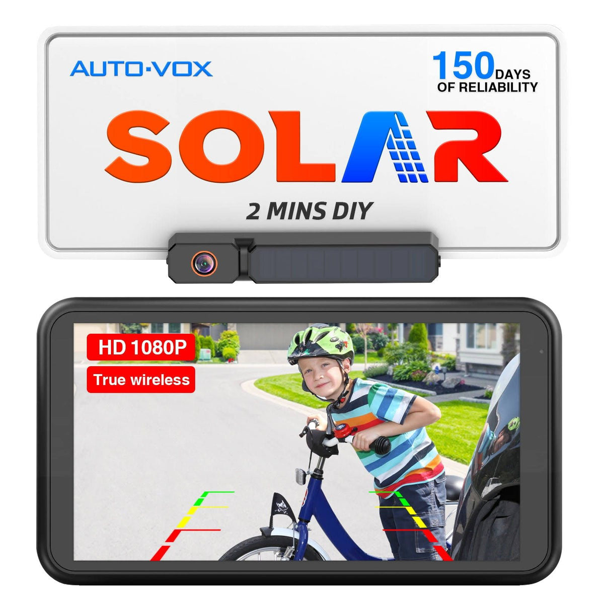 AUTO-VOX Camera de Recul Sans Fil(Noir/Blanc)