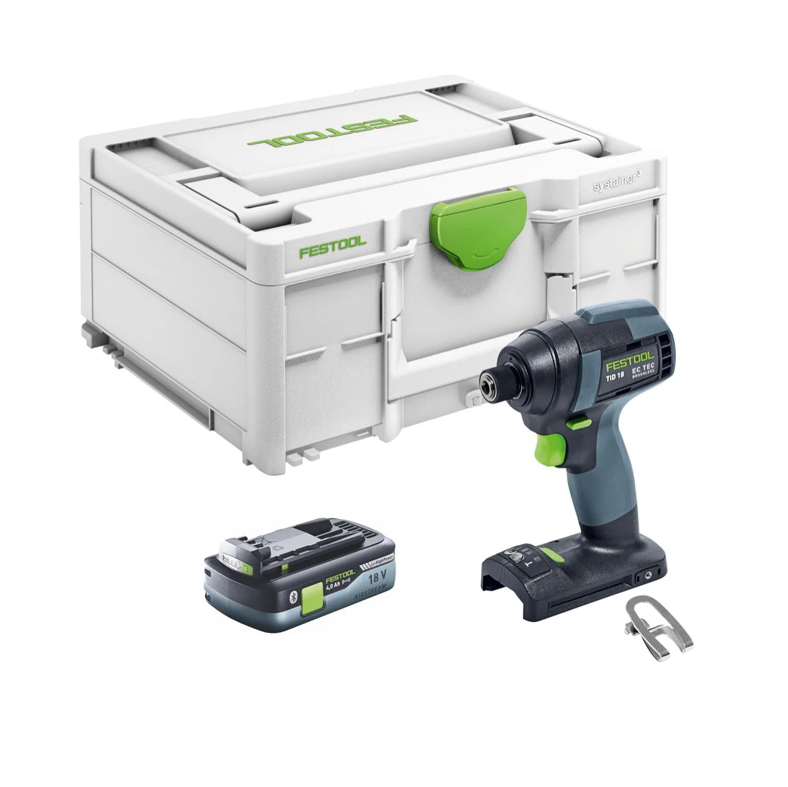 Festool TID 18-Basic Visseuse à choc sans fil 18V 180Nm 1/4 ( 576481 ) + 1x batterie 4,0Ah - sans chargeur(défaut)