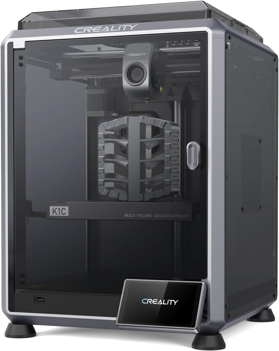 Creality K1C Imprimante 3D avec caméra AI, Vitesse d'impression de 600 mm/s, nivellement Automatique, Triple Refroidissement, kit d'extrudeuse entièrement métallique, rempli de Fibre de Carbone(Noir)