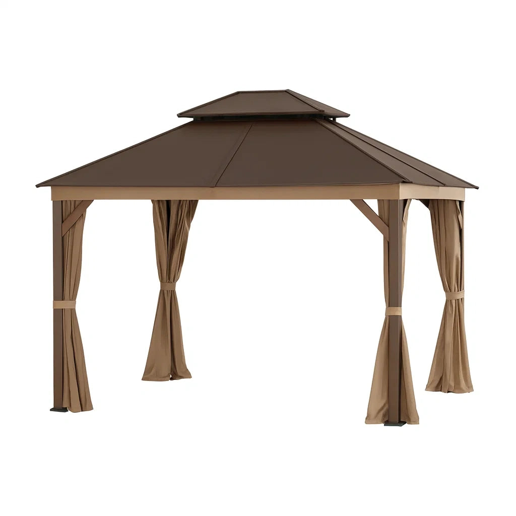 Tonnelle en aluminium et acier marron 300x300x260 cm(Marron)