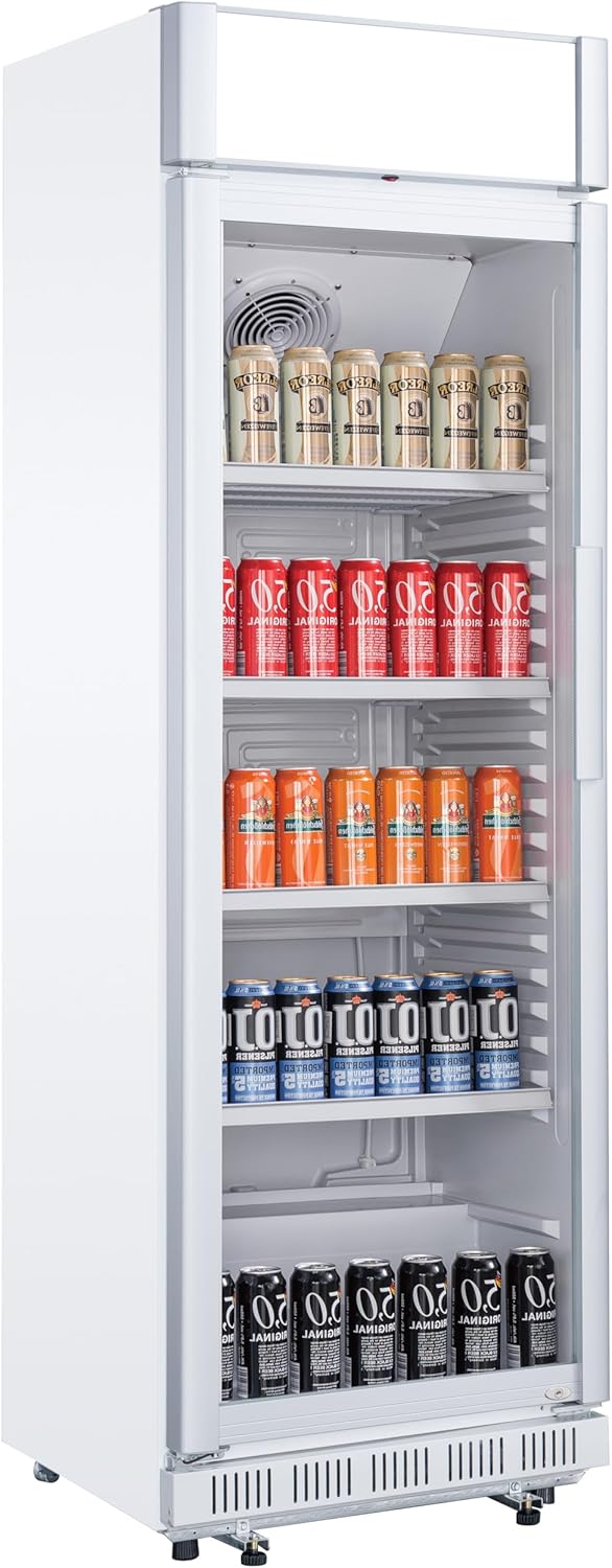 METRO Professional Réfrigérateur à Boissons GSC2360B, Acier/Verre, 62 x 63.6 x 175.3 cm, 347 L, avec Serrure, Noir(347 L - avec toit/Blanc)
