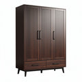 Armoire en bois avec portes à panneaux 180 x 90 x 50 cm finition marron