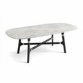 Table basse en marbre noir avec structure en métal doré 150 x 80 x 40cm
