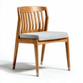 Chaise en bois avec coussin gris pour salle à manger dimensions 45 x 45 x 80cm