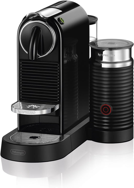 Nespresso CitiZ Coffee and Espresso Machine by De'Longhi with Milk Frother, Black, 9.3 x 14.6 x 10.9 inches(Machine + Frother/Black)