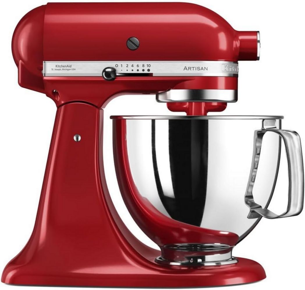 Robot pâtissier multifonction KitchenAid Artisan à tête inclinable avec 4 accessoires et bol de 4,8 L | Crème(Crème)