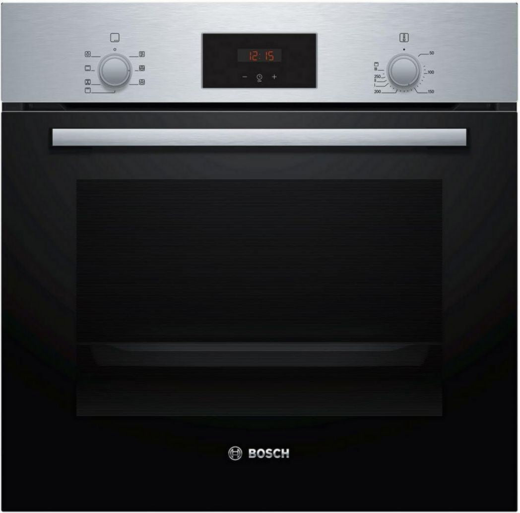 Bosch HBF133BR0 Série 2 - Four encastrable - 60 x 60 cm - Accessoire de nettoyage EcoClean Direct - Cuisson à air chaud 3D sur 3 niveaux simultanément - Affichage LED - Chauffage rapide - Sécurité enfants