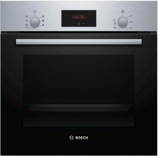 Bosch HBF133BR0 Série 2 - Four encastrable - 60 x 60 cm - Accessoire de nettoyage EcoClean Direct - Cuisson à air chaud 3D sur 3 niveaux simultanément - Affichage LED - Chauffage rapide - Sécurité enfants