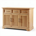 Buffet en bois clair avec trois tiroirs et deux portes 120 x 50 x 85cm