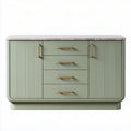 Buffet en bois massif avec plan de travail en chêne 130 x 45 x 85cm gris