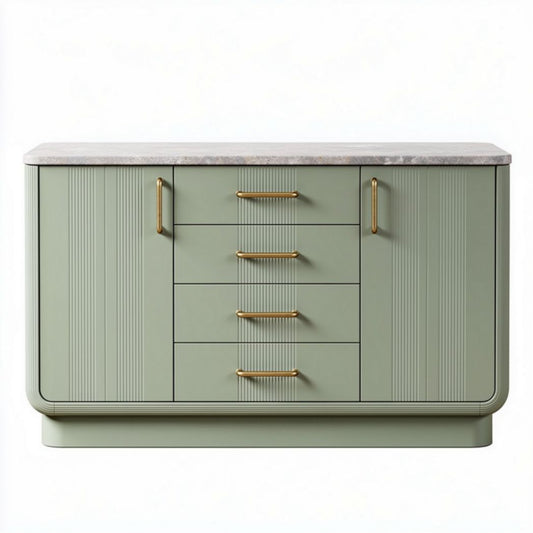 Buffet en bois massif avec plan de travail en chêne 130 x 45 x 85cm gris