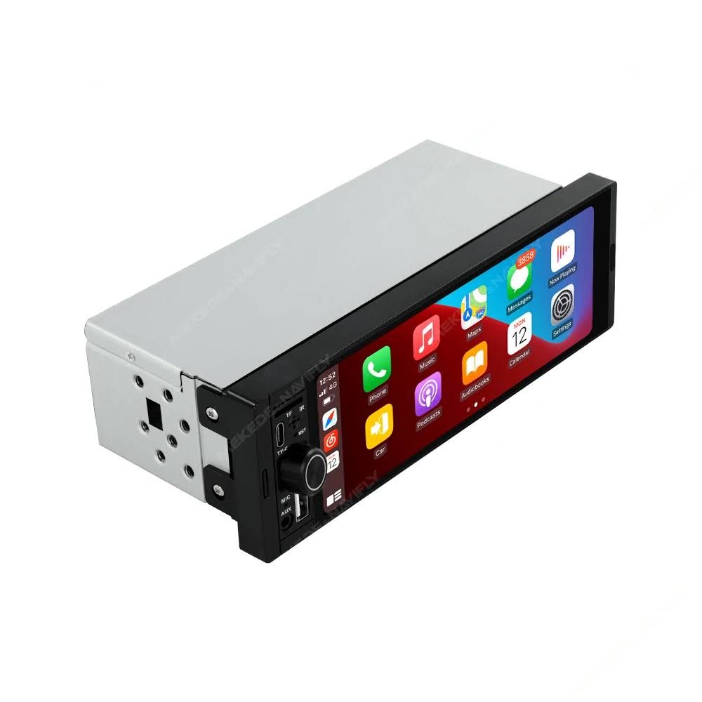 MEKEDE autoradio universelle 1din 6.86 pouces multimédia écran intelligent CarPlay android Auto BT(Noir/Argent)