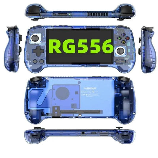 ANBERNIC – Console de jeu portable RG556, Android 13, écran AMOLED de 5.48 pouces, 5500mAh, WIFI,(Bleu)