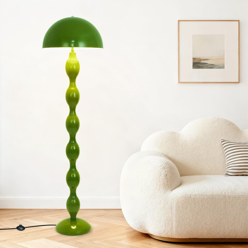 YESINTO Lampe Champignon Verte,Lampadaire Sur Pied Salon Vintage,Lampadaire Avec Douille E27,Lampe Sur Pied Pour Salon Chambre Bureau Chambre d'enfant Salle à Manger(Vert)
