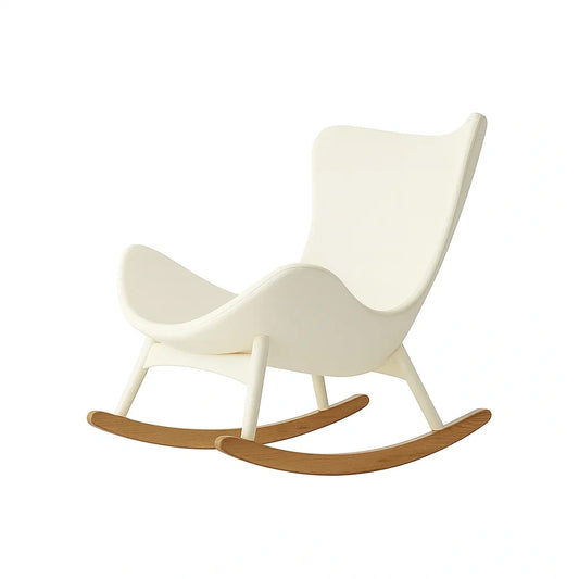 Rocking-chair en plastique avec patins en bois(Blanc)
