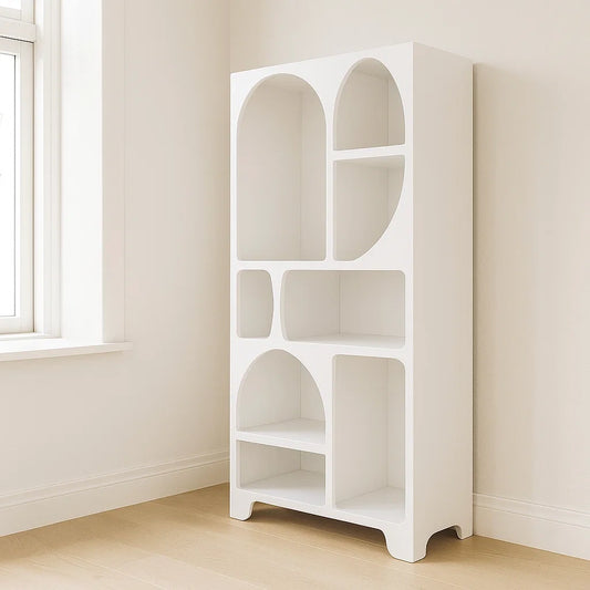 Étagères en bois MDF blanc forme asymétrique 180x80x30 cm(Blanc)