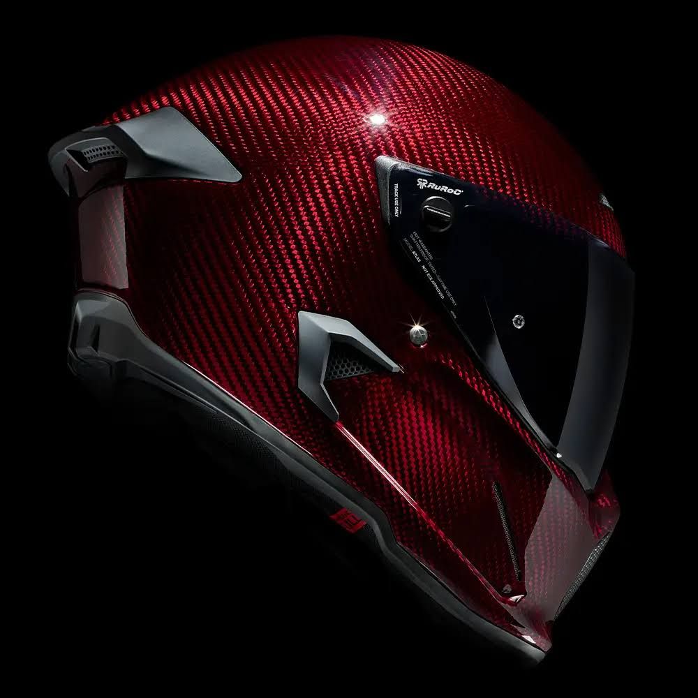 Ruroc AT4.0 CARBON Ruby Lger Casque Intgral Bluetooth De Moto(Rouge/Noir)