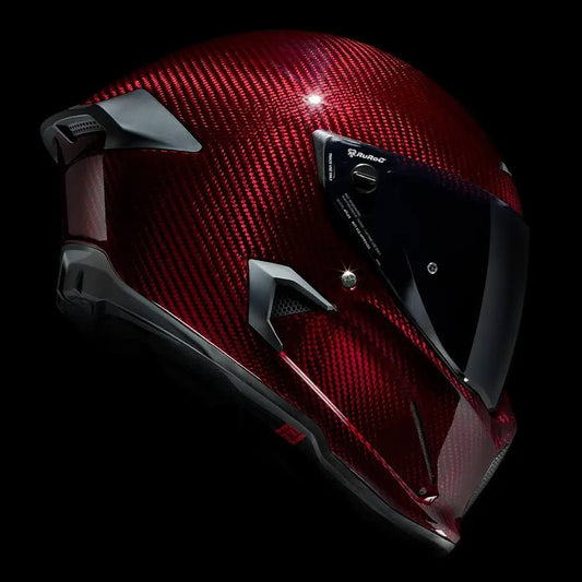 Ruroc AT4.0 CARBON Ruby Lger Casque Intgral Bluetooth De Moto(Rouge/Noir)