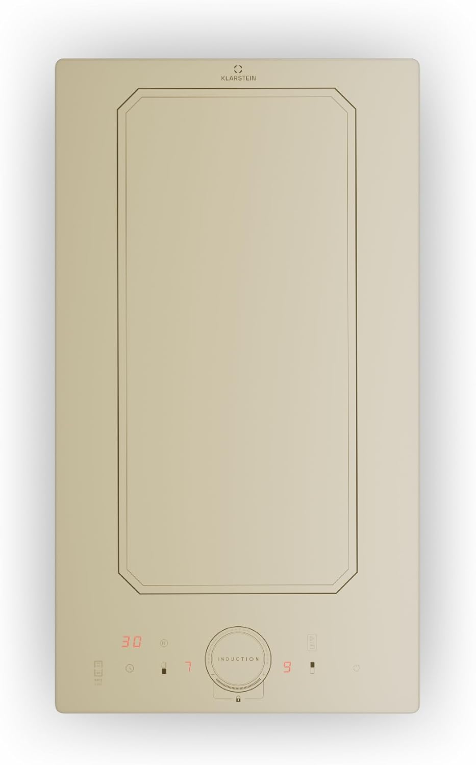 Klarstein Plaque Induction Électrique, Double Chauffage, 2 Feux, 3500W x2, Tables de Cuisson à Induction Smart Touch Control, Affichage Numérique et Minuterie, 240v(Crème)