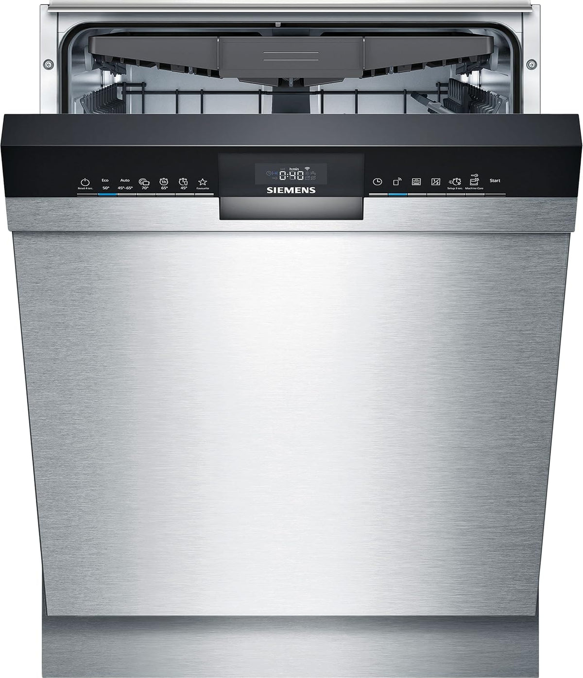 Siemens SN43ES14VE, iQ300 Lave-vaisselle intelligent, lave-vaisselle sous meuble avec tiroir à couverts, 60 cm, ouverture automatique de la porte grâce à AutoOpen dry, particulièrement silencieux avec(energy class C/sous-structure)