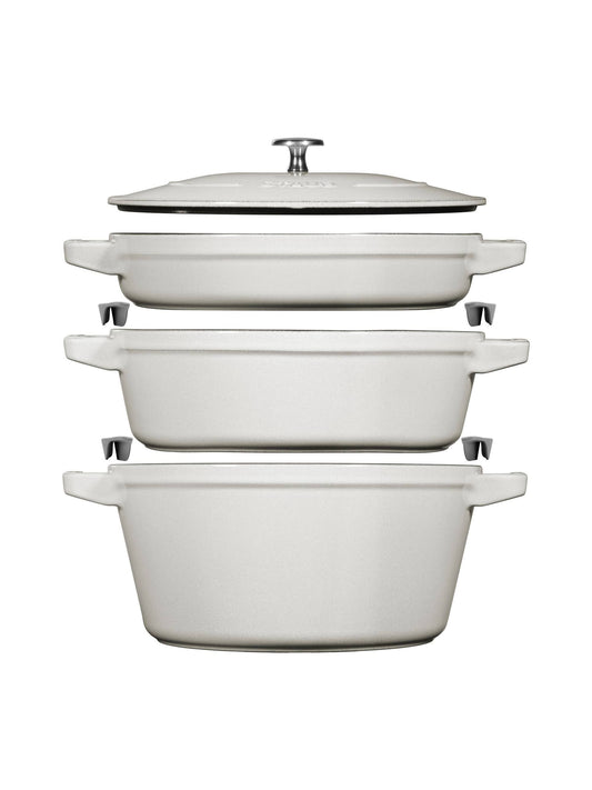 Set de Cocotte en Fonte 24 cm - Staub(Blanc)