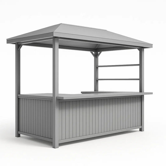 Pavillon de jardin avec bar en acier gris 200x100x250 cm(Gris)